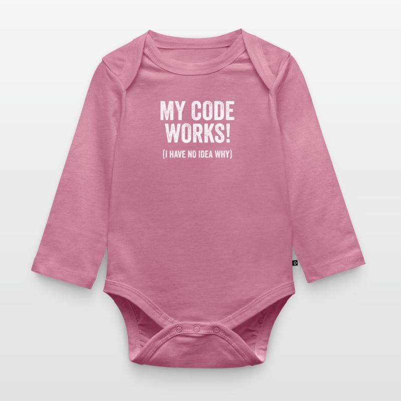 Funny programmer developer code humor quote Organic Longsleeve Baby Bodysuit