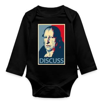 hegel discuss II Philosophie, Philosoph - Baby Bio-Langarm-Body - Schwarz - Vorne