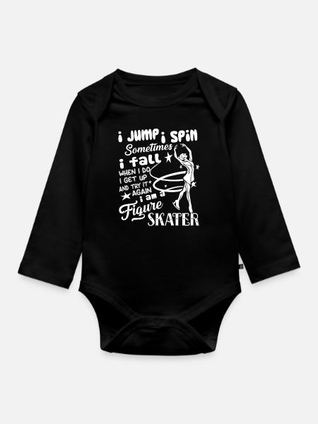 Eiskunstlauf Ich bin ein Eiskunstläufer - Baby Bio-Langarm-Body - Schwarz