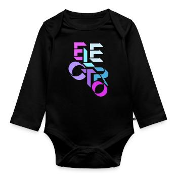 Electro Muisk, DJ, House Elektro Charts - Baby Bio-Langarm-Body - Schwarz - Vorne