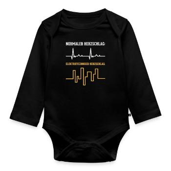 Elektrotechnik Elektriker - Baby Bio-Langarm-Body - Schwarz - Vorne