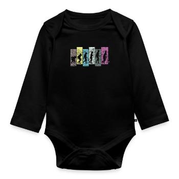 Field Hockey Evolution - Organic Longsleeve Baby Bodysuit - black - Front