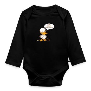 Motha Fuckin Bread Crumbs Funny Duck Farm Animal - Body Bébé bio manches longues - noir - Devant