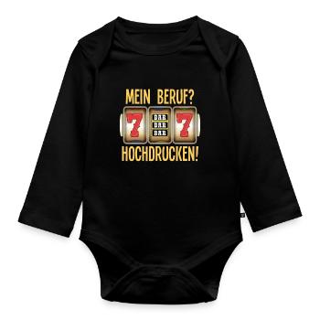 Casino Game Library Push Up Head Gift - Organic Longsleeve Baby Bodysuit - black - Front