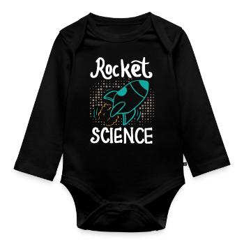 Rocket Science - Organic Longsleeve Baby Bodysuit - black - Front