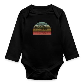 Retro carpenter woodworker carpenter joiner - Organic Longsleeve Baby Bodysuit - black - Front
