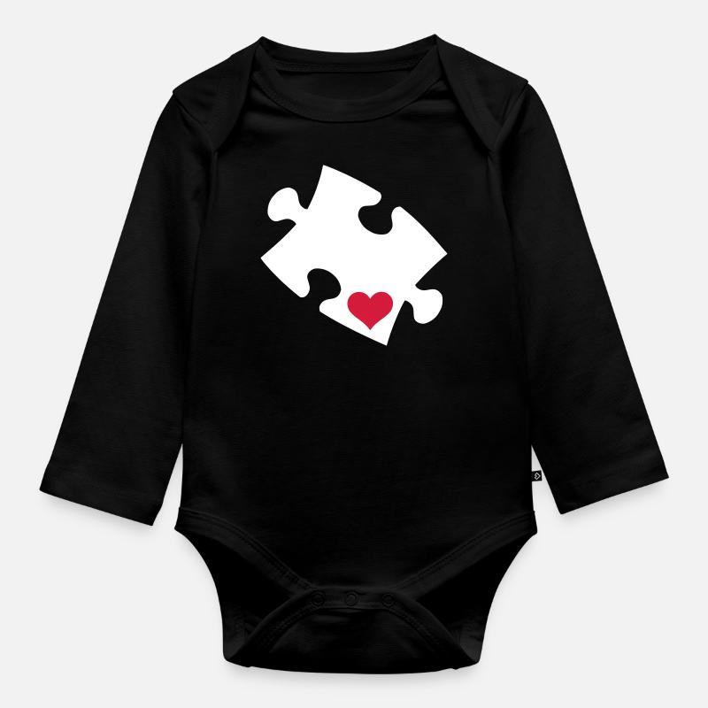 Puzzle - Baby Bio-Langarm-Body - Schwarz