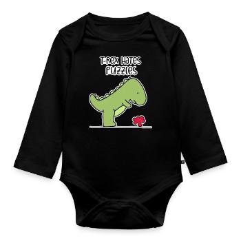 Puzzle - Baby Bio-Langarm-Body - Schwarz - Vorne