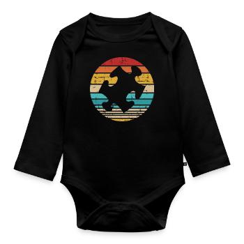 puzzle - Organic Longsleeve Baby Bodysuit - black - Front