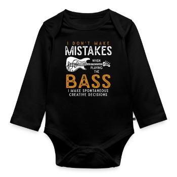 Idée cadeau bassiste bassiste bassiste - Body Bébé bio manches longues - noir - Devant