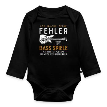 Bassist Bass Spieler Bass Gitarre Geschenkidee - Baby Bio-Langarm-Body - Schwarz - Vorne