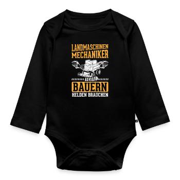 Mechaniker Landmaschinenmechaniker Landmaschinen - Baby Bio-Langarm-Body - Schwarz - Vorne