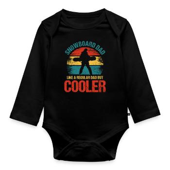 Snowboard Dad Like A Regular Dad But Cooler - Baby Bio-Langarm-Body - Schwarz - Vorne
