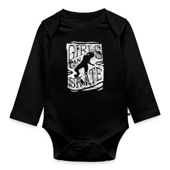 Skater Girl Skateboard Girl - Body Bébé bio manches longues - noir - Devant