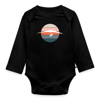 Drachenfliegen Drachenflieger Hängegleiter Retro - Baby Bio-Langarm-Body - Schwarz - Vorne