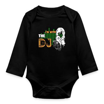 DJ je suis avec le DJ - Body Bébé bio manches longues - noir - Devant