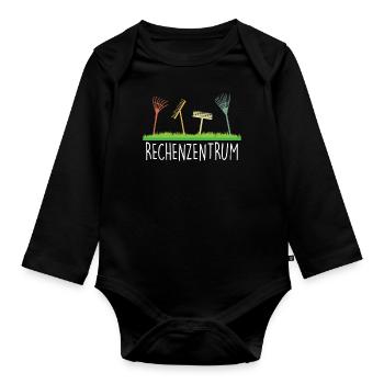 Gärtner Rechenzentrum als Hobbygärtner im Garten - Baby Bio-Langarm-Body - Schwarz - Vorne