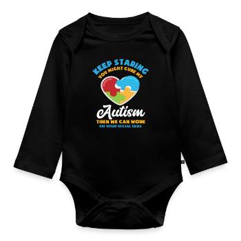 Maladie de l'autisme - Body Bébé bio manches longues - noir - Devant