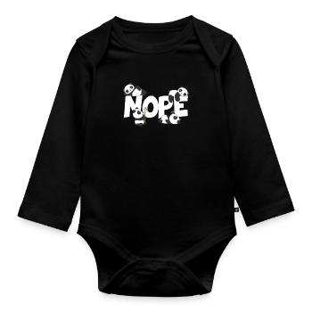 Panda Nope Lazy Chiller - Baby Bio-Langarm-Body - Schwarz - Vorne