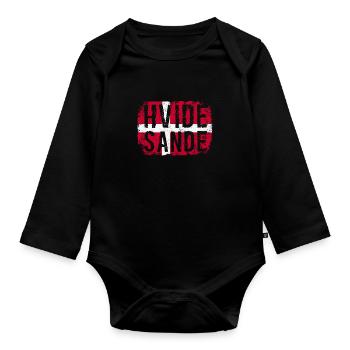 Hvide Sande, Westjütland, Dänemark, Nordsee - Baby Bio-Langarm-Body - Schwarz - Vorne