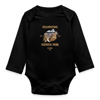 Yellowstone National Park - Organic Longsleeve Baby Bodysuit - black - Front