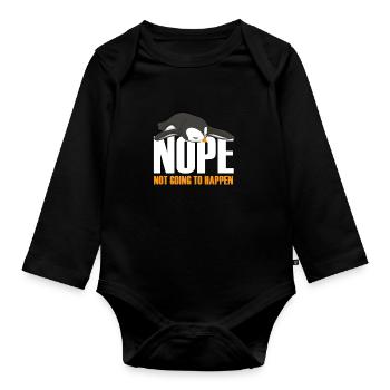 Ne pas faire de la pêche - Body Bébé bio manches longues - noir - Devant