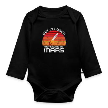 Mars - Body Bébé bio manches longues - noir - Devant