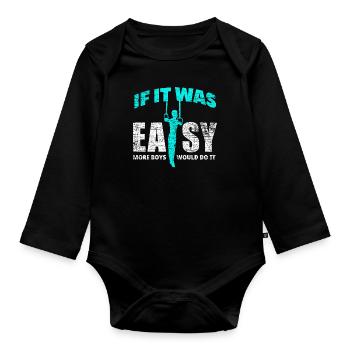 Turnen Jungs Turner Geschenk - Baby Bio-Langarm-Body - Schwarz - Vorne