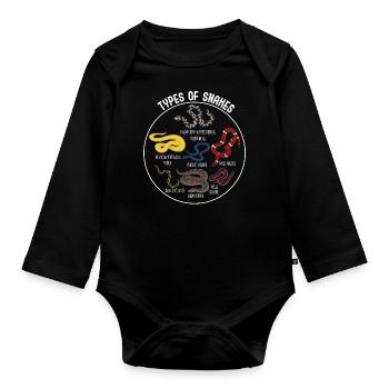 Snake types, Snake, Types of Snakes, Cobra - Organic Longsleeve Baby Bodysuit - black - Front