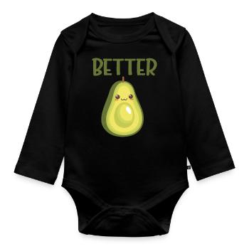 Avocat à moitié drôle correspondant aux couples Saint Valentin - Body Bébé bio manches longues - noir - Devant