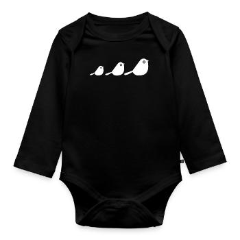 Des oiseaux - Body Bébé bio manches longues - noir - Devant