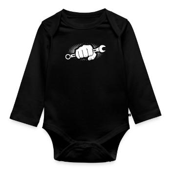 mechanic - Organic Longsleeve Baby Bodysuit - black - Front
