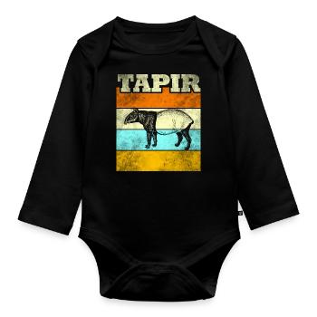 tapir - Organic Longsleeve Baby Bodysuit - black - Front