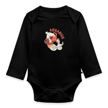 Verseau - Body Bébé bio manches longues - noir - Devant
