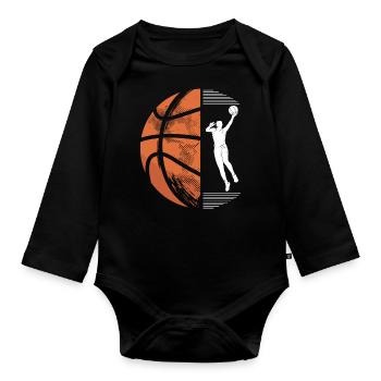 Cadeau de compétition d'anniversaire de sport de basket- - Body Bébé bio manches longues - noir - Devant