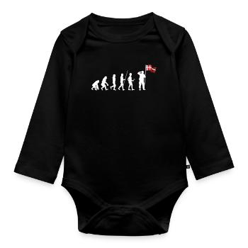 Danemark - Body Bébé bio manches longues - noir - Devant