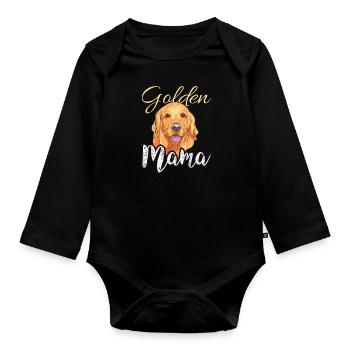 Golden Retriever Mama - Dog Lover - Organic Longsleeve Baby Bodysuit - black - Front