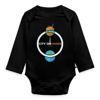 City on mars! - Organic Longsleeve Baby Bodysuit - black - Front