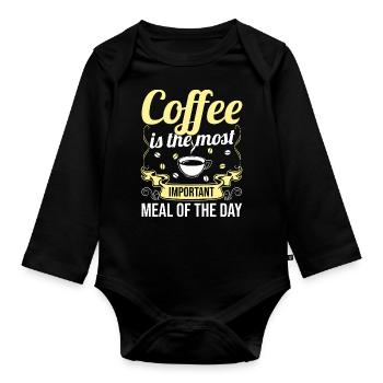 Barista Coffee Coffee saying - Organic Longsleeve Baby Bodysuit - black - Front