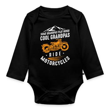 Cool Grandpas Ride Motorcycles - Organic Longsleeve Baby Bodysuit - black - Front