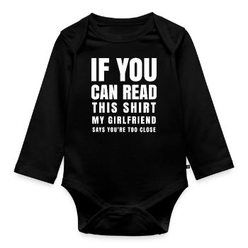 Funny Boyfriend Saying Valentine Gift for Him Men - Organic Longsleeve Baby Bodysuit - black - Front