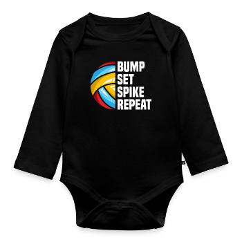 Volleyball beach volleyball athlete gift - Organic Longsleeve Baby Bodysuit - black - Front