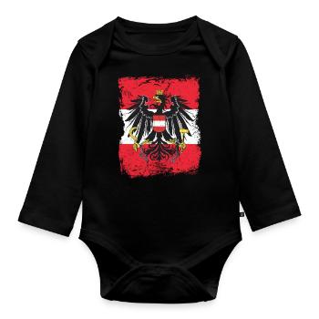 Austria - Organic Longsleeve Baby Bodysuit - black - Front