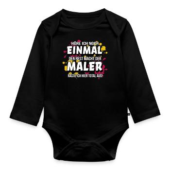 Maler und Lackierer Geselle Malermeister Geschenk - Baby Bio-Langarm-Body - Schwarz - Vorne