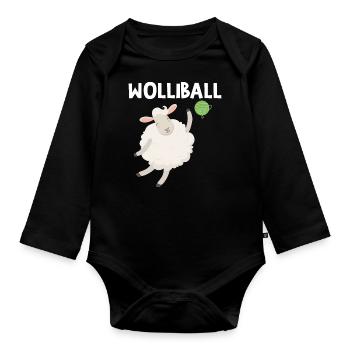 Wolliball Volleyball Schaf Sport Geburtstag Idee - Baby Bio-Langarm-Body - Schwarz - Vorne