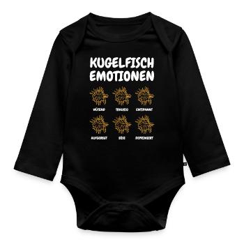 Aquarium Fisch - Baby Bio-Langarm-Body - Schwarz - Vorne