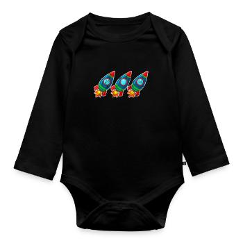 Diamond Hands To The Moon Market Stonk Meme Quote - Organic Longsleeve Baby Bodysuit - black - Front