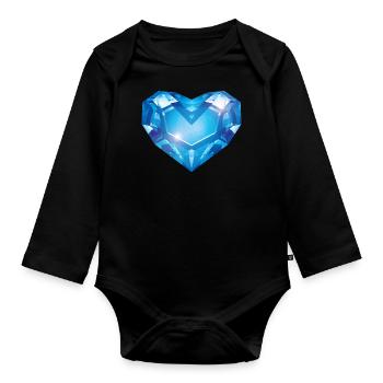 Coeur de la Saint-Valentin - Body Bébé bio manches longues - noir - Devant