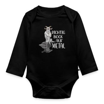 Richtig Bock auf Metal Heavy Metal Festival - Baby Bio-Langarm-Body - Schwarz - Vorne