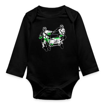 Sidecarcross - sidecar moto cross - Organic Longsleeve Baby Bodysuit - black - Front